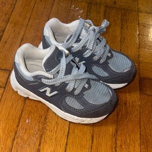 New Balance Kids' Blue, Grey, and White Sneakers